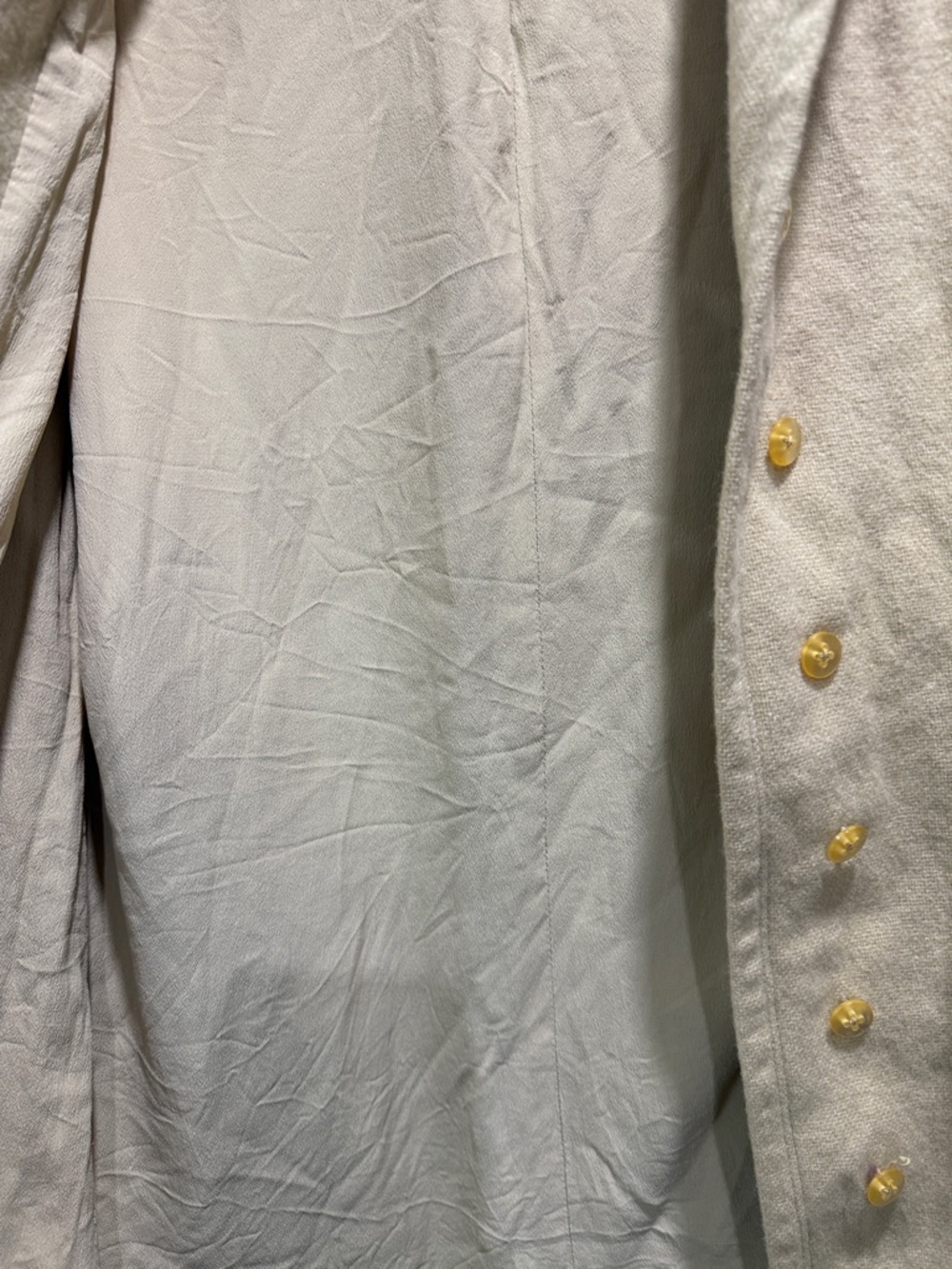 Vintage Classic Pastel Yellow Women's Wool Coat - Picture 6 of 7